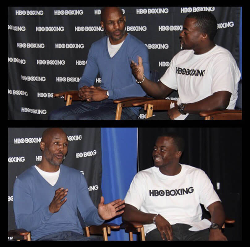 Interviewing Legendary Boxer, Bernard Hopkins at HBO, during the week of his last fight of his career. Interviewing Legendary Boxer, Bernard Hopkins at HBO, during the week of his last fight of his career.